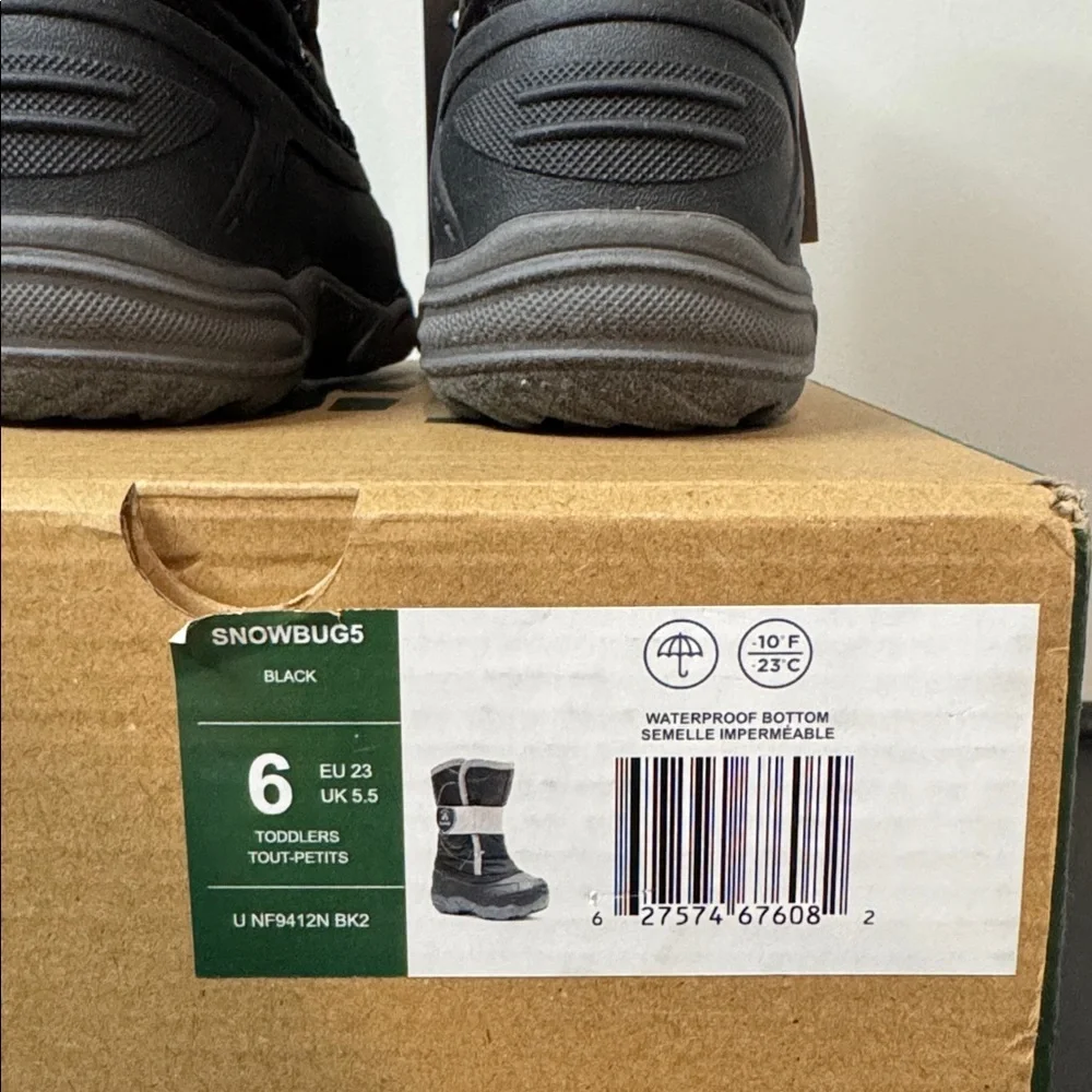 Kamik Snowbugs Baby Toddler Snow Boots Black Size 6 New NIB
